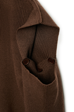 Платье с отстегивающимися рукавами WARM UP Brown