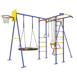 Уличный комплекс с двумя качелями синий