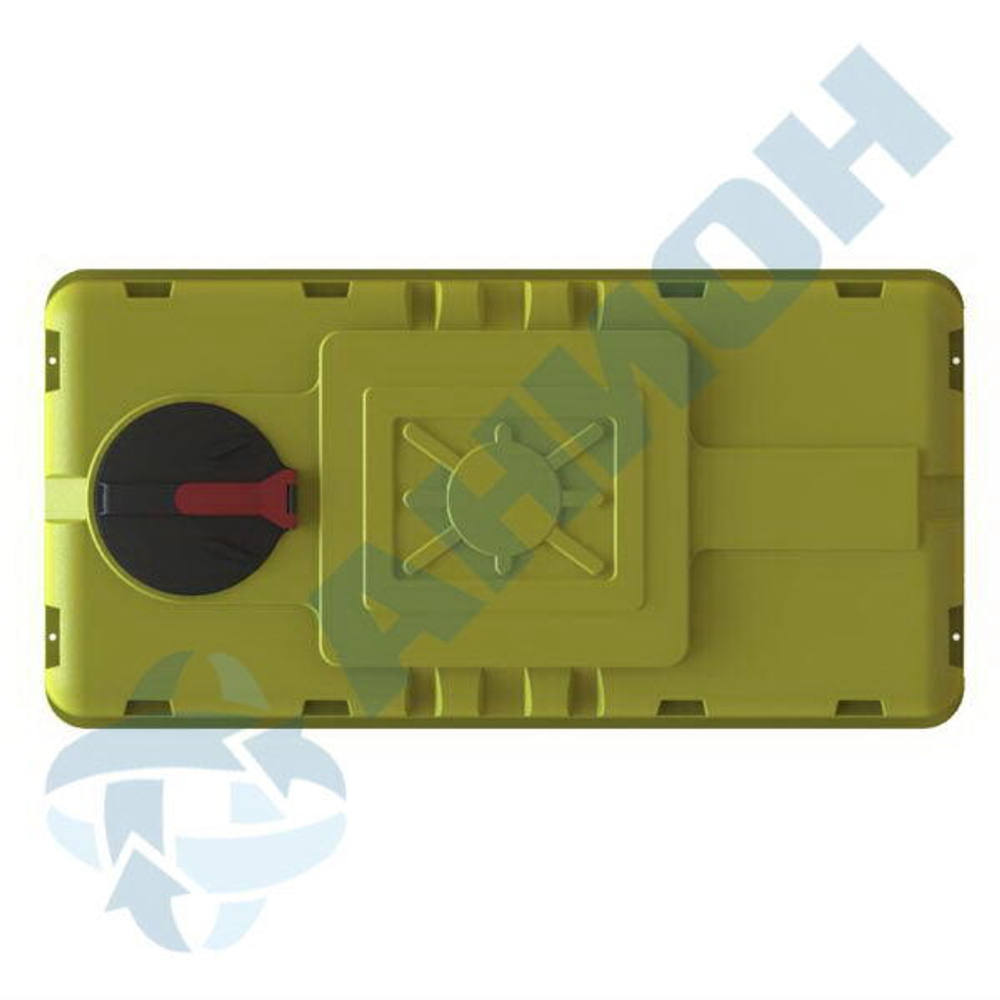 Емкость прямоугольная 2500л с откидной крышкой с клапанами Анион 2500 л. горизонтальная (2200x1100x1225см;желтый) - арт.559547