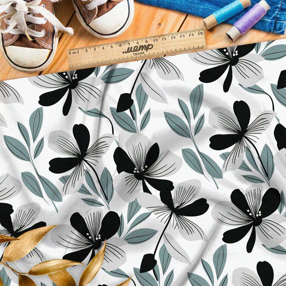 Ткань премиум мембрана танцующие цветы весны