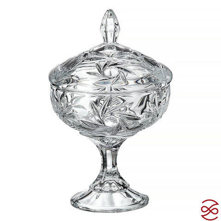Конфетница с крышкой на ножке Crystalite Bohemia Pinwheel 24 см