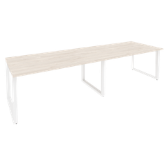 Onix Стол переговорный O.MO-PRG-2.4 Денвер Светлый/Металл Белый 3160*980*750