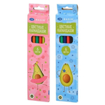 Карандаши цветные, Basir, пластиковые, серия "Авокадо", цветная упаковка, 6 шт