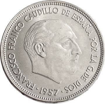 25 песет 1957 Испания
