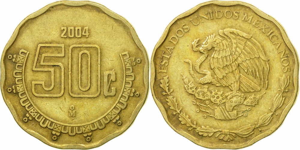 Мексика 50 сентаво, 2004 Герб XF