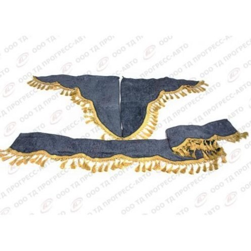 Шторка кабины /Г-3302, Г-4111 NEXT/ 1.8 м бархат серый без надписи + боковые (Газелист52)