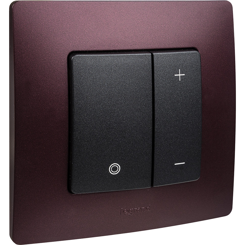 Диммер нажимной универсальный LED 400Вт без нейтрали - антрацит ETIKA Legrand