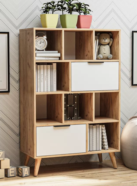 Стеллаж Омега-3 дуб золотистый/белый