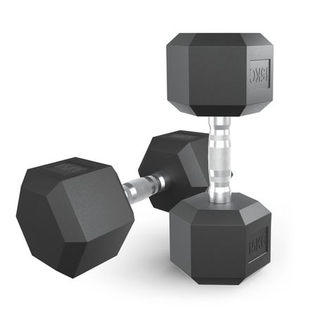 Гантель гексагональная UNIX Fit обрезиненная 15 кг, 2 шт.