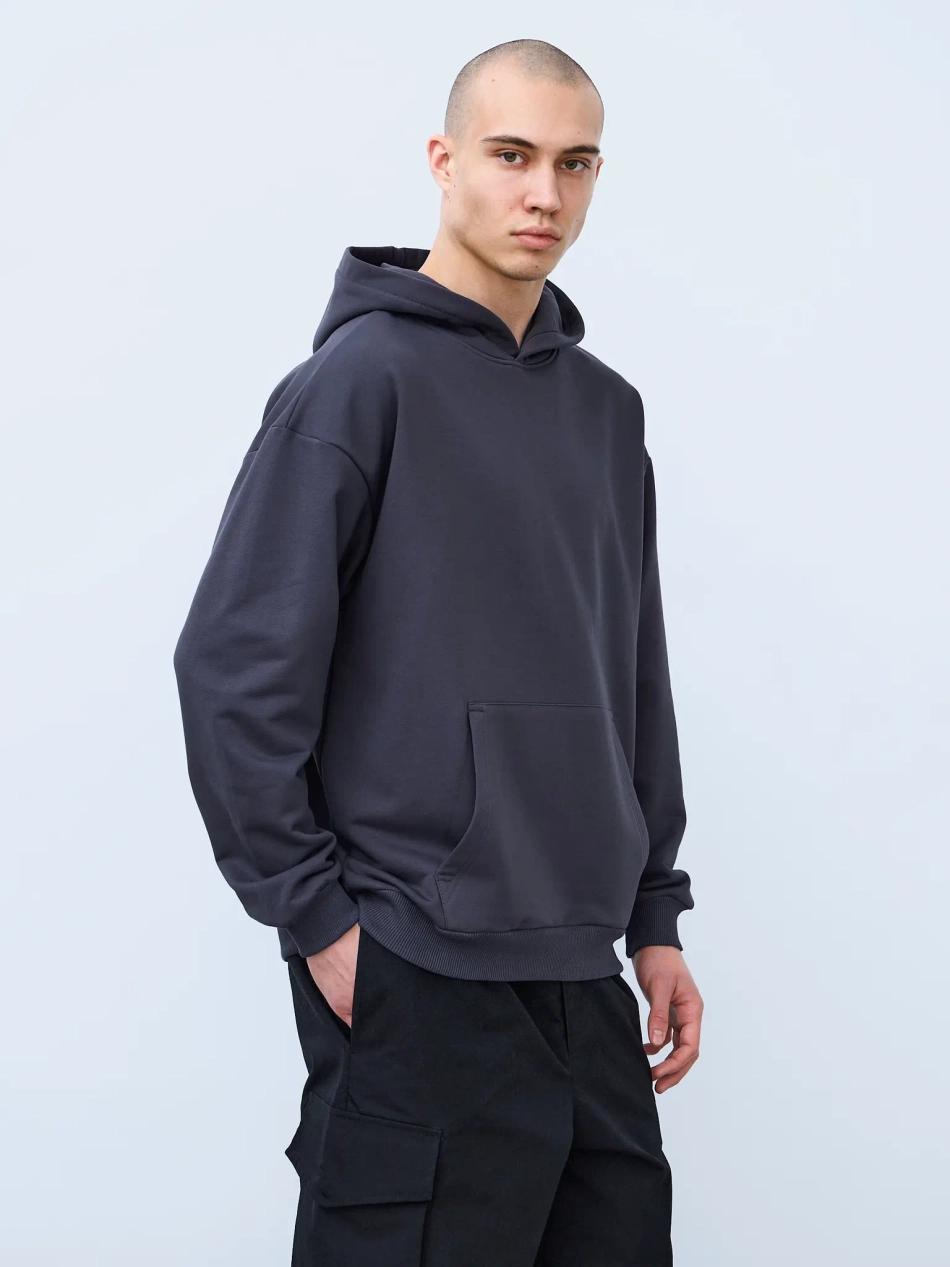Худи оверсайз без начеса (графит)