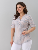 Блузка БЛ-122/бежевый-полоскабуквы
