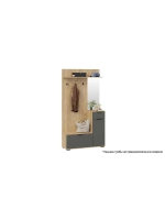 Прихожая с зеркалом Дуб Крафт золотой 105х35х200