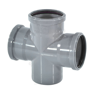 Крестовина PP-H 1-плоскостная серая Дн 110х110х110х87гр б/нап в/к RTP (РосТурПласт) 36473