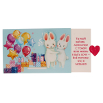 Открытка интерактивная открытка 16×11см "Обнимашки. Заяц" (Дарите Счастье)
