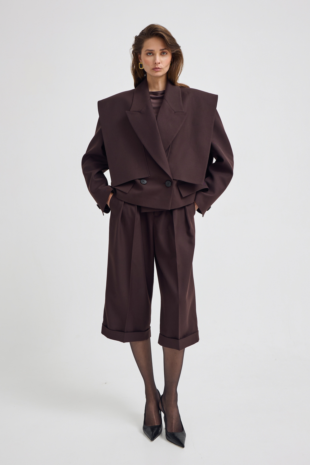 Комплект из шерсти с кюлотами XS-S