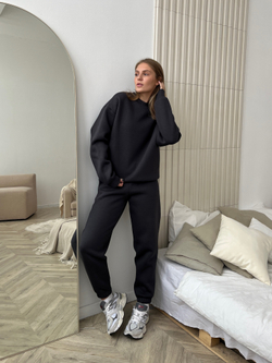 Джоггеры OVERSIZE, с начесом, графит
