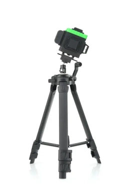 HIBIRU / Профессиональный лазерный уровень 3D со штативом, зеленый луч T-Basic дальность 30м, 12 лучей 360 градусов, самовыравнивание, кейс, пульт, откалиброван, гарантия