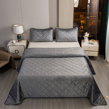 Велюровое покрывало ромб OVF043, размер 240*260, наволочки 50-70 2 шт