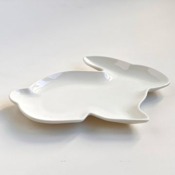 Блюдо керамическое сервировочное «Зайка», 17,8×12,8×1,5 см, цвет белый