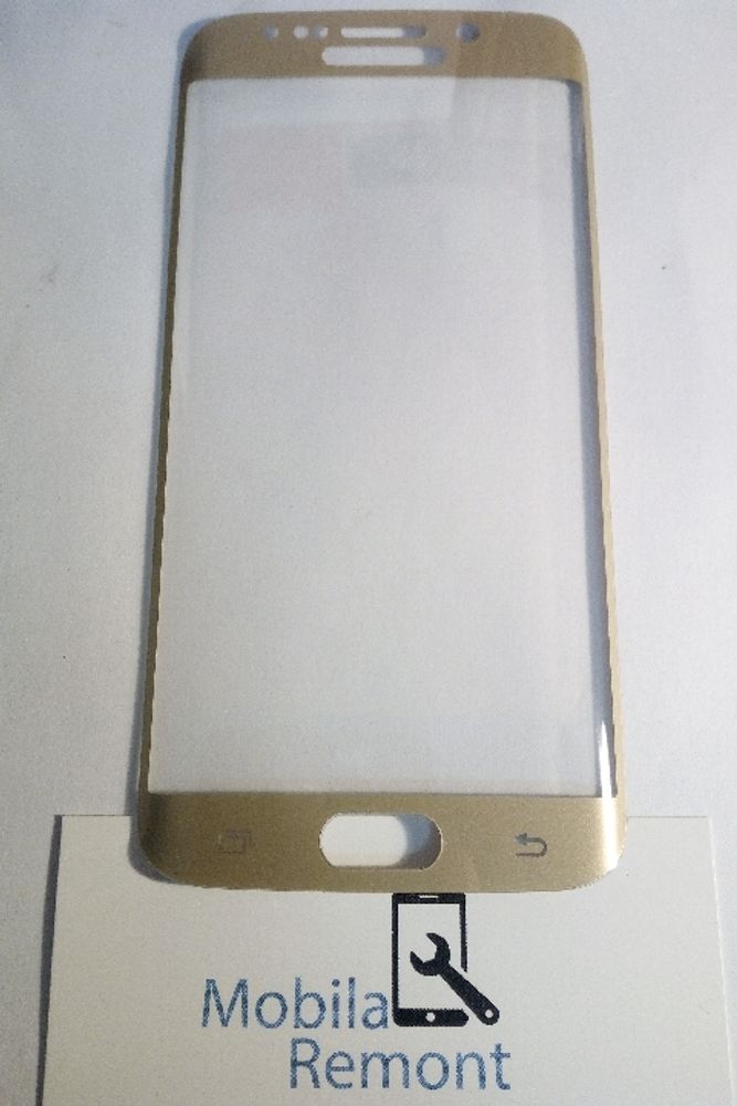 Защитное стекло &quot;С рамкой&quot; Samsung G925F (S6 Edge) Золото