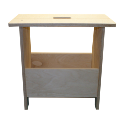 Табурет с ящиком для хранения тумбочка прикроватный столик скамья без покраски (DOM100)