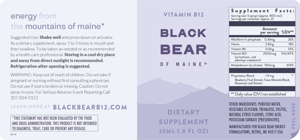 Black Bear - Vitamin B12 Energy Spray 25 ml