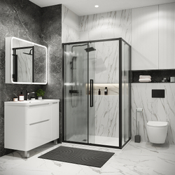 Душевой уголок Grossman Cosmo 110х90 120.K33.02.1190.21.02 профиль Черный матовый стекло шиншилла