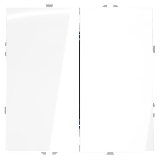 Перекрестный переключатель встраиваемый VOLTUM S70 двухклавишный 10А, (белый глянцевый)