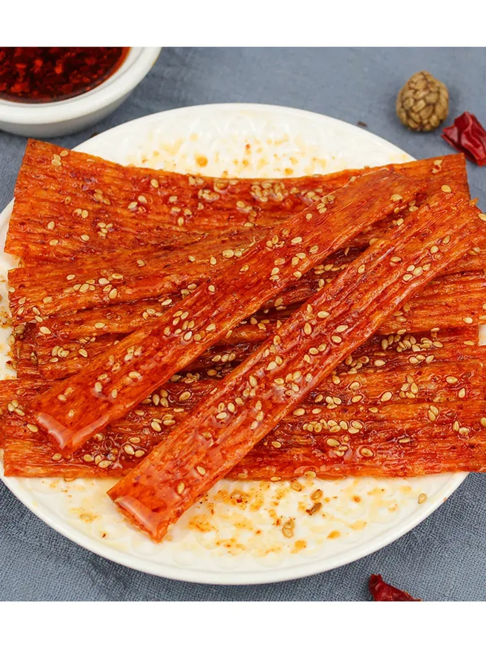 Китайская закуска острые полоски Латяо 76 г * 5 шт