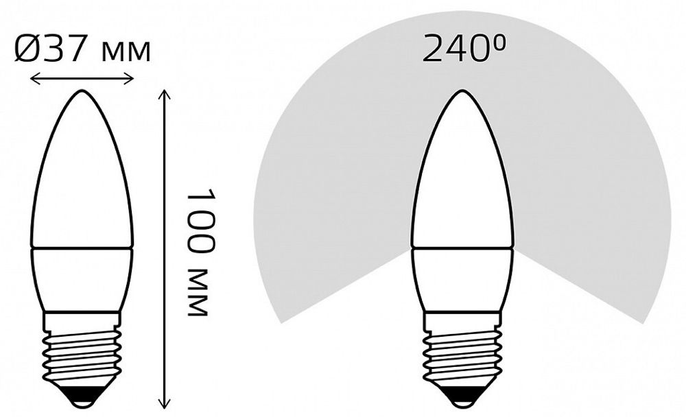 Лампа светодиодная Gauss Led Elementary Candle E27 6Вт 3000K 33216
