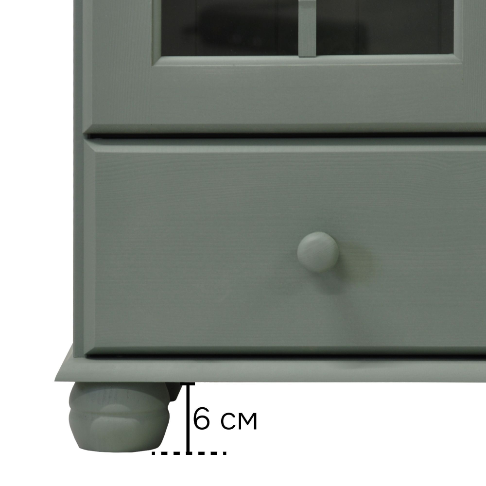 Dipriz Шкаф-витрина Бритта из сосны, однодверная, 182х40х32 см, эвкалипт