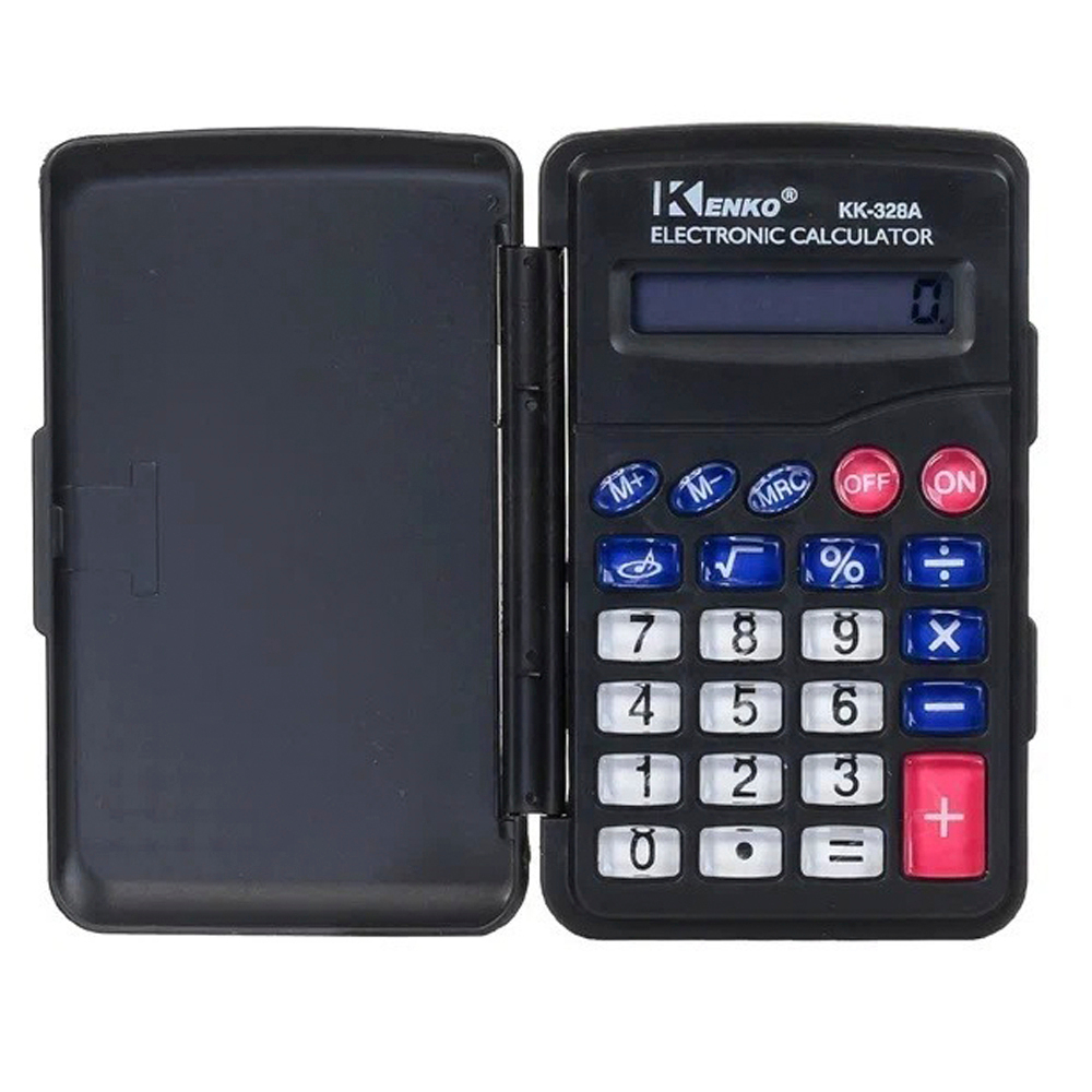 Калькулятор карманный Kenko 8 Bit с крышкой, LCD, 10*6.5*1.2 см, чёрный