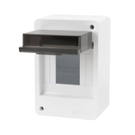 Щиток 4 мод настенный FRAME, белый, с тонированной дверцей