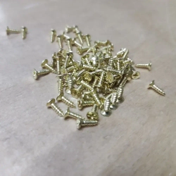 Шуруп - саморез маленький 2*6мм декоративный с потайной головкой (цвет - золото) - 100 штук