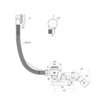 Обвязка на ванну  1 1/2*40 полуавтомат регулир. ЕM521 АНИ пласт (пластик белая)