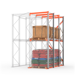 Секция доборная стеллажа набивного паллетного 4000х3300х1100 (85.1.5). Ярусы: пол+1