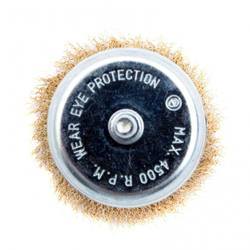 Щетка для дрели, 75 мм, "чашка" со шпилькой, латунированная витая проволока Matrix