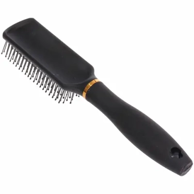 Расческа массажная «СЕКРЕТ ТВОЕЙ КРАСОТЫ», узкая, цвет черный, матовое покрытие, 3.8*22см