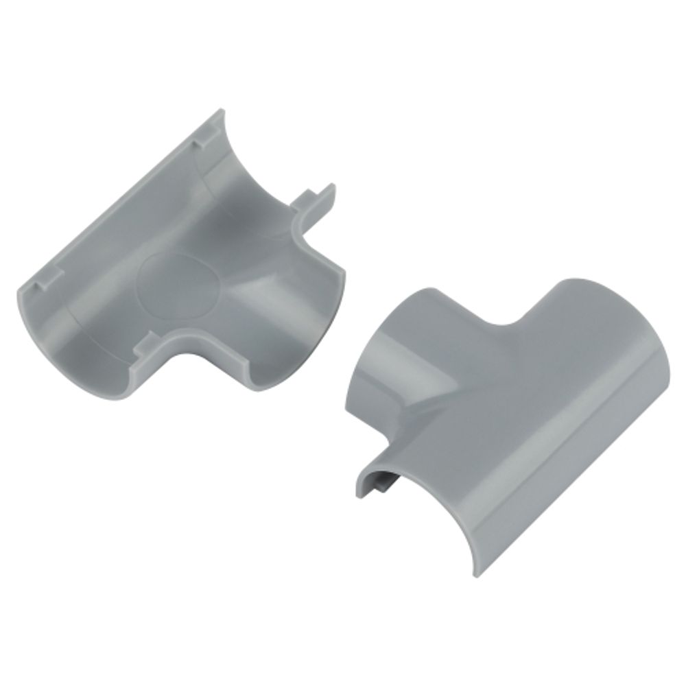 Т-образный угол ЭРА T-KK-20-12-F для полукруглого кабель-канала серый 20х12мм 2шт/комплект