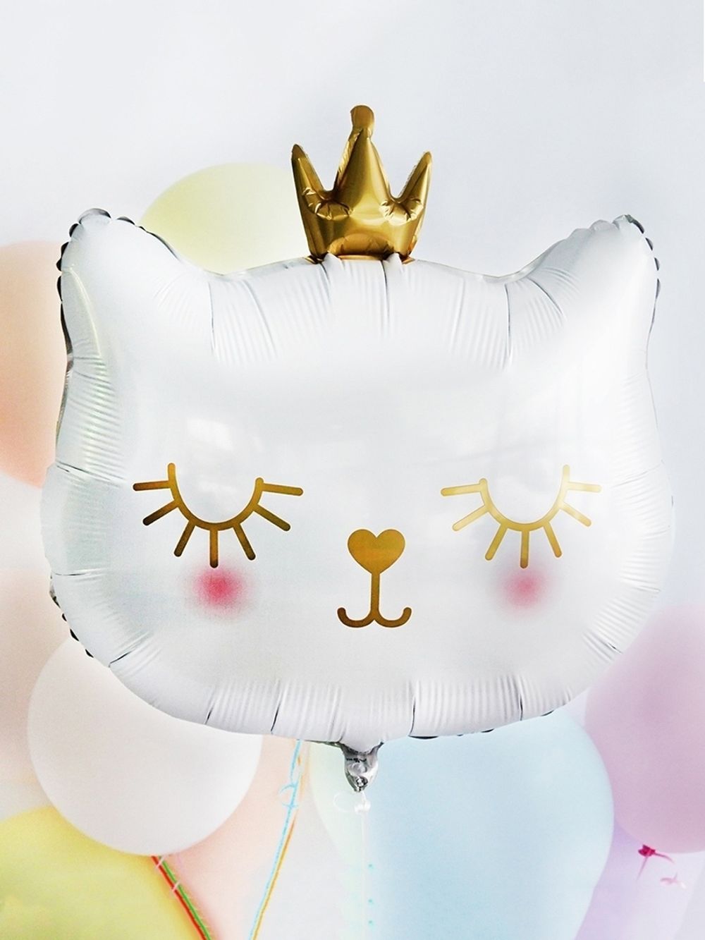 КОТ Шар фигура "Котенок в короне белый голова" (БГ-35)  Изображение4