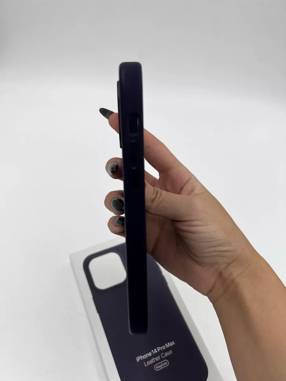 Кожаный чехол Leather Case iPhone 14 Pro Max, Ink Темно-Синий
