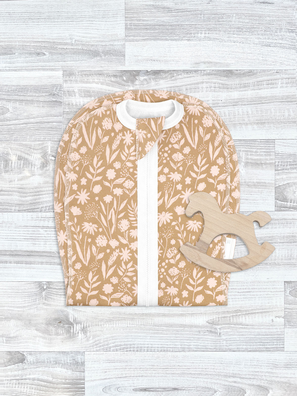 Пелёнка-кокон Mjölk Caramel Flowers, уценка