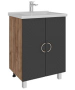 AVK4. Тумба напольная, 2 Двери, 800, коллекция (Зара, Cersanit Como, Дуб Крафт Золотой, Эмаль Графит матовая )