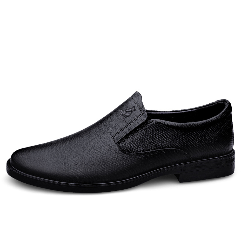 AUSFAMDS Casual Leather Shoes Men"s Low top Black