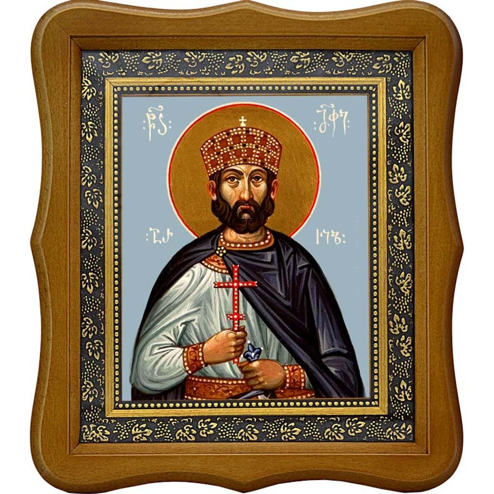 Арчил II, царь Иверский, мученик. Икона на холсте.