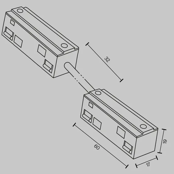 Коннектор питания прямой гибкий 5см Exility черный Technical tra034cpc-42b-5-1