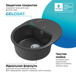 Мойка POLYGRAN ATOL-620 черный №16