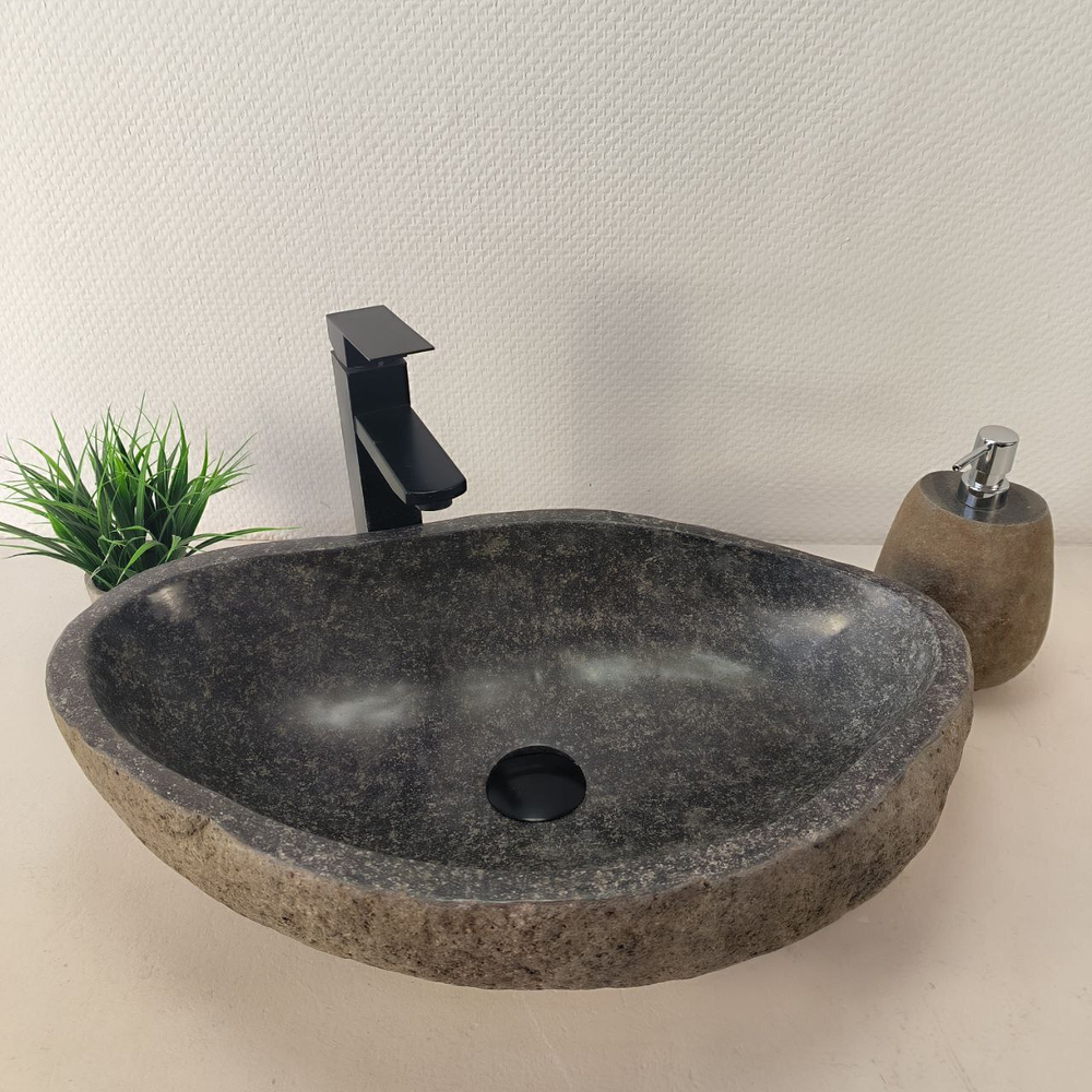 Раковина из речного камня RS-66100 58х37х15 из натурального камня