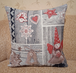 Декоративный гобеленовый чехол Новогоднее настроение (кукла)47х47