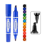 Маркер перманентный, двусторонний, Yongci, 21 мм, наконечник 5 и 2 мм, 12 шт, разноцветные